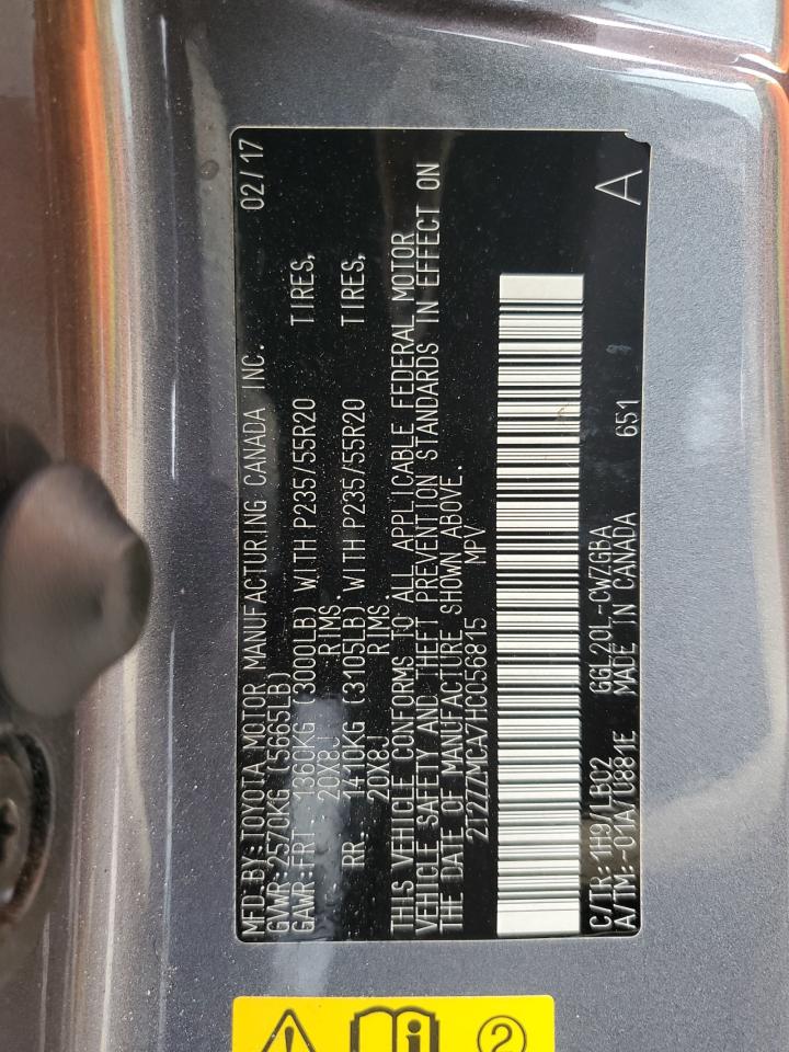 2T2ZZMCA7HC056815 2017 Lexus Rx 350 Base