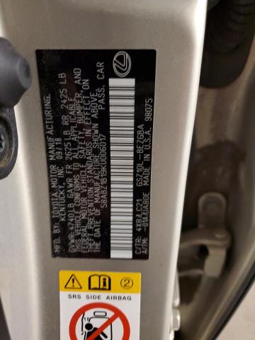 2019 Lexus Es 350 VIN: 58ABZ1B19KU006017 Lot: 58480804