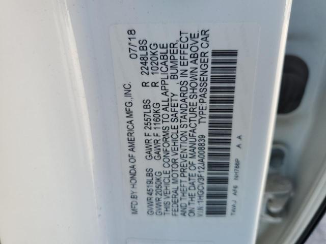 1HGCV3F12JA008839 2018 Honda Accord Hybrid