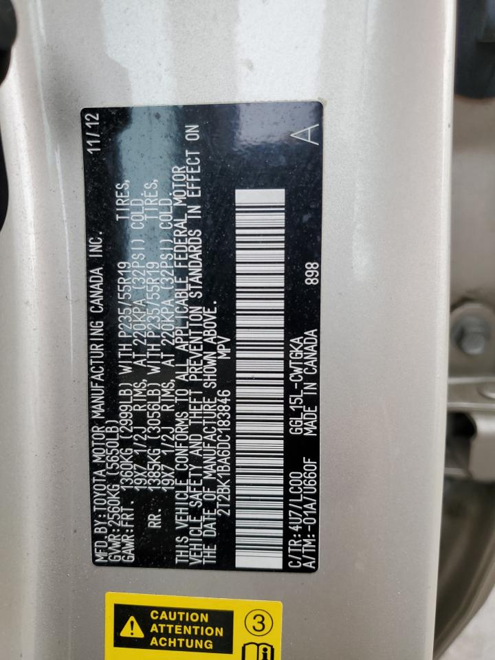 2T2BK1BA6DC183846 2013 Lexus Rx 350 Base