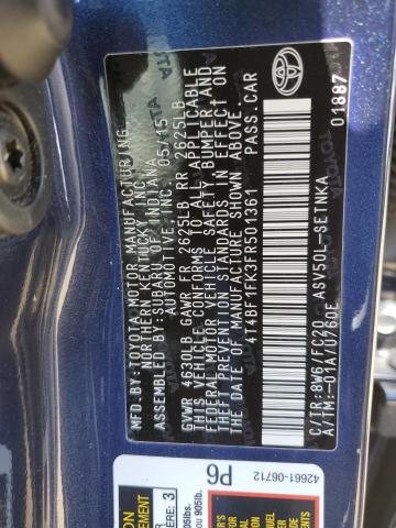 VIN 4T4BF1FK3FR501361 2015 Toyota Camry, LE no.12