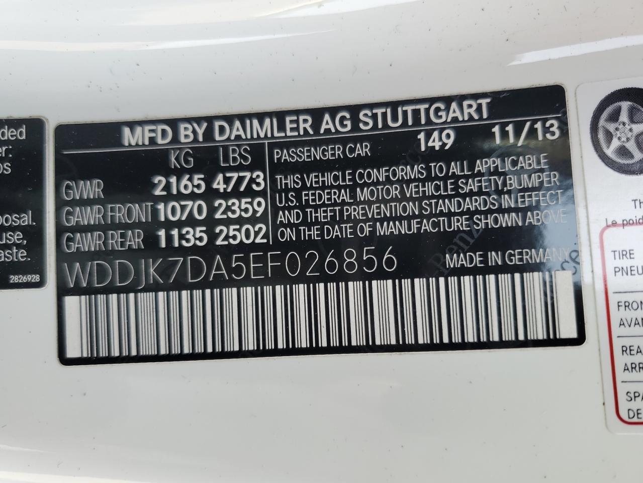 WDDJK7DA5EF026856 2014 Mercedes-Benz Sl 550