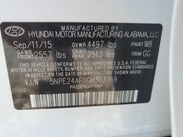 2016 Hyundai Sonata Se VIN: 5NPE24AF0GH303769 Lot: 57724544