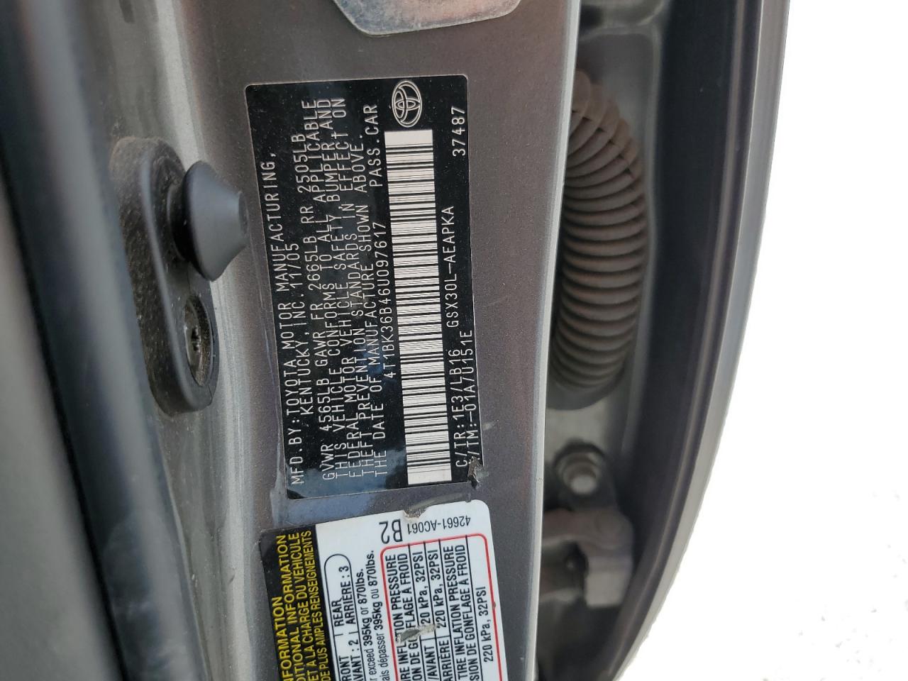 4T1BK36B46U097617 2006 Toyota Avalon Xl