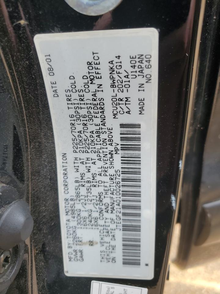 JTEGF21A010026725 2001 Toyota Highlander