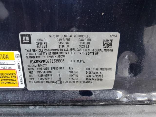 1GKKRPKD7FJ239995 2015 GMC Acadia Sle