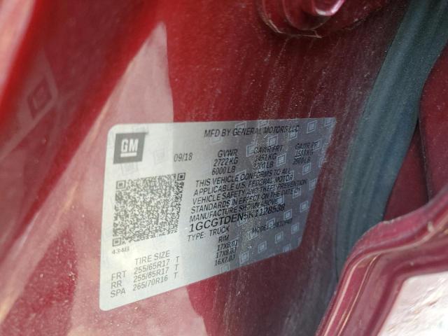 2019 Chevrolet Colorado Z71 VIN: 1GCGTDEN5K1128538 Lot: 59705994