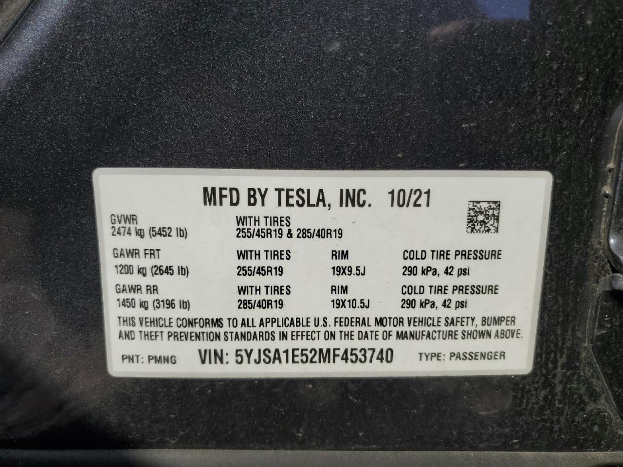 5YJSA1E52MF453740 2021 Tesla Model S