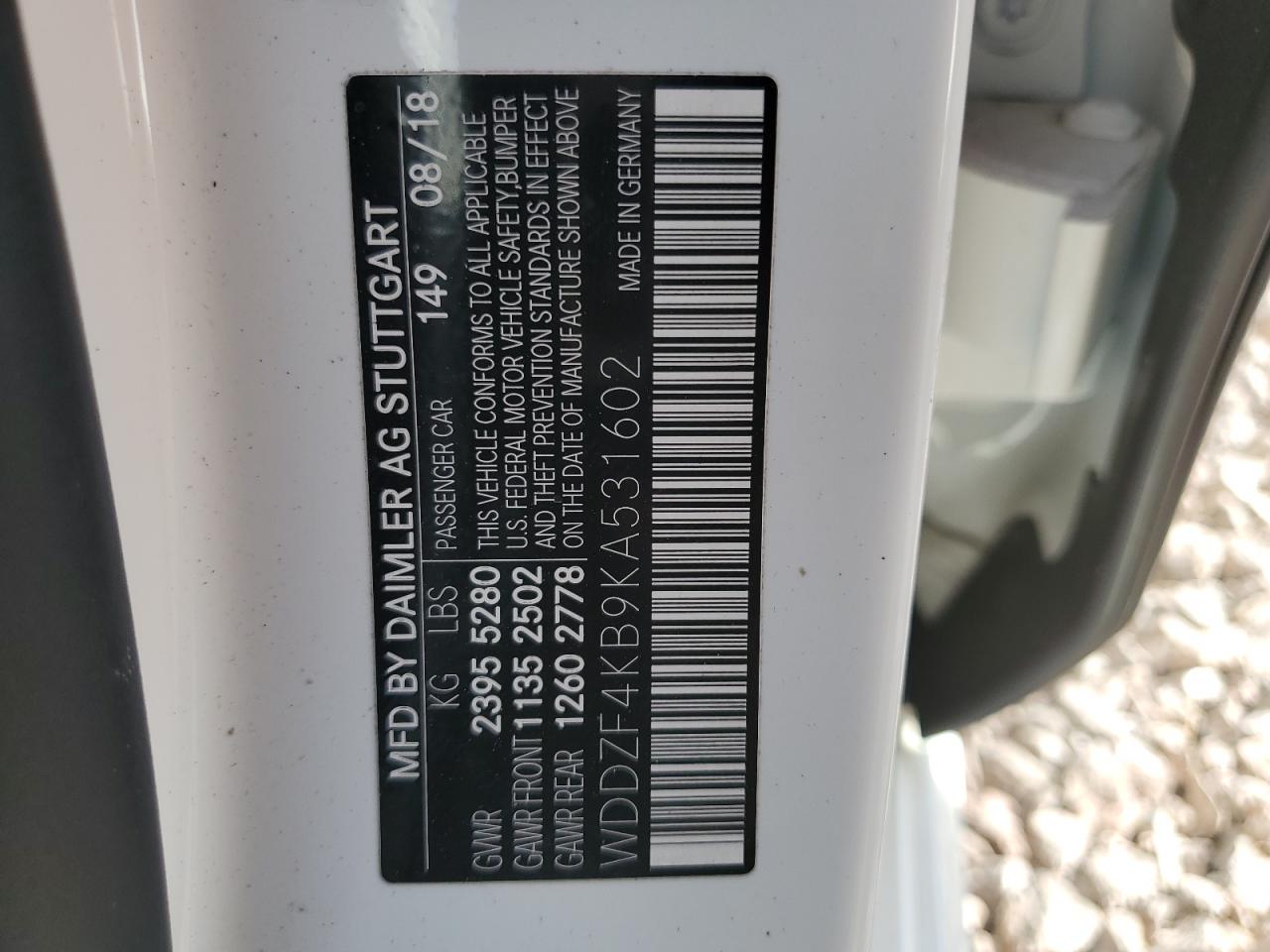 WDDZF4KB9KA531602 2019 Mercedes-Benz E 300 4Matic