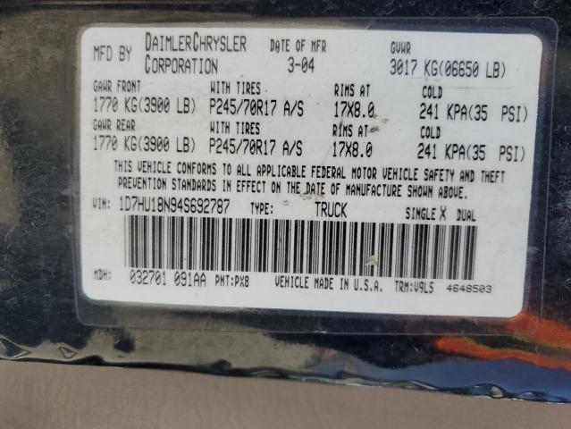 2004 Dodge Ram 1500 St VIN: 1D7HU18N94S692787 Lot: 58426724