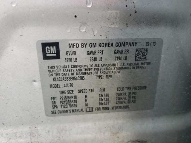 2014 Buick Encore VIN: KL4CJASB3EB540205 Lot: 59421894