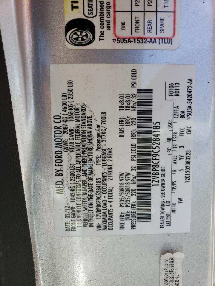 1ZVBP8CF9C5284185 2012 Ford Mustang Gt