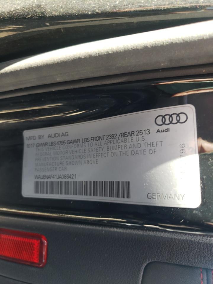 WAUENAF41JA086421 2018 Audi A4 Premium Plus