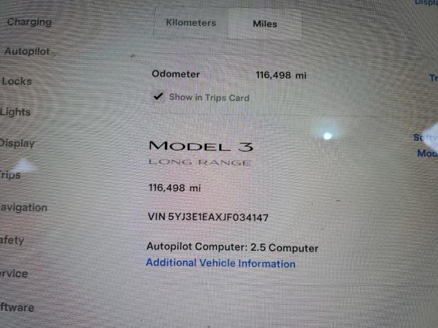 2018 Tesla Model 3 VIN: 5YJ3E1EAXJF034147 Lot: 61110564