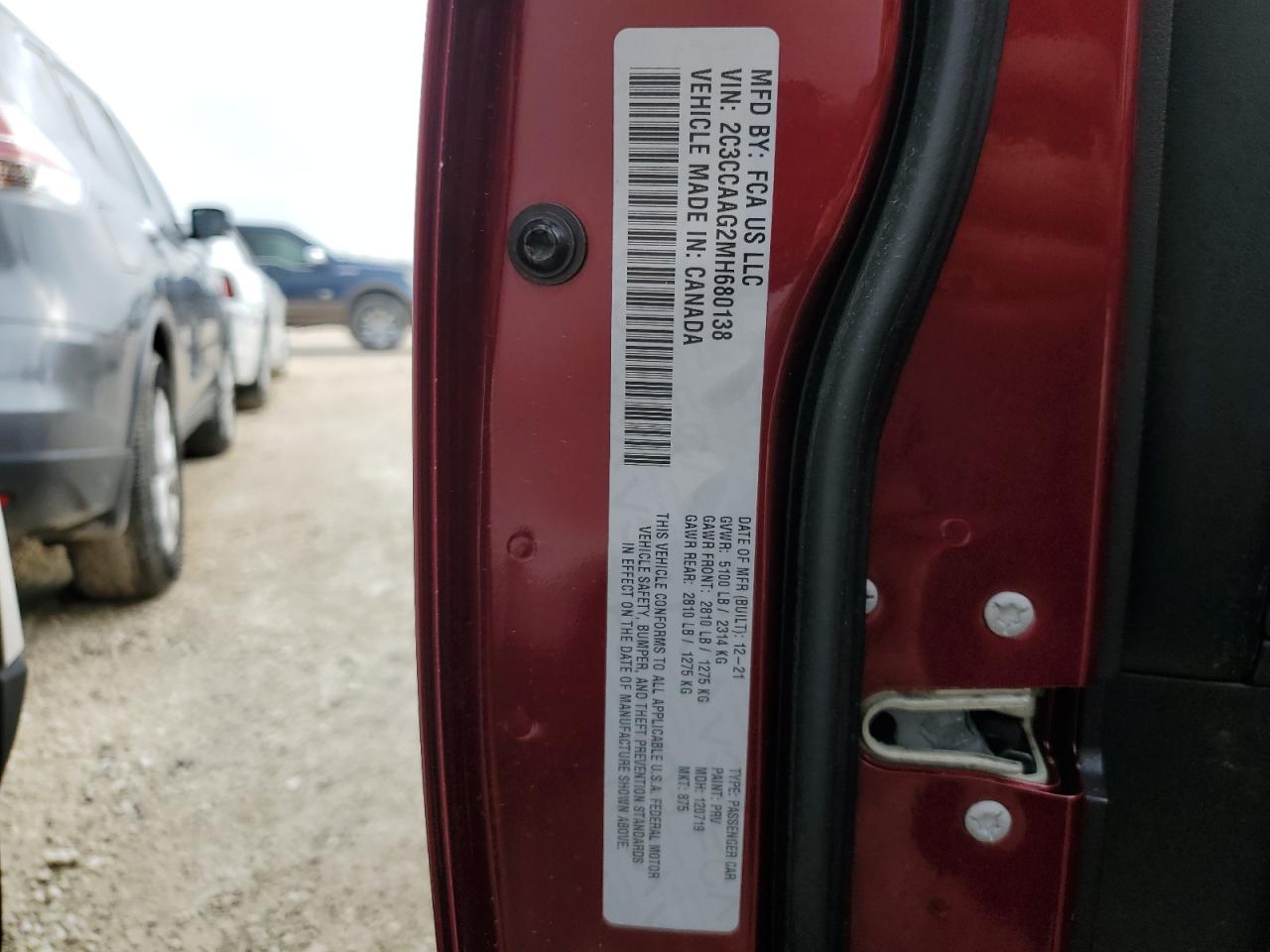 2C3CCAAG2MH680138 2021 Chrysler 300 Touring