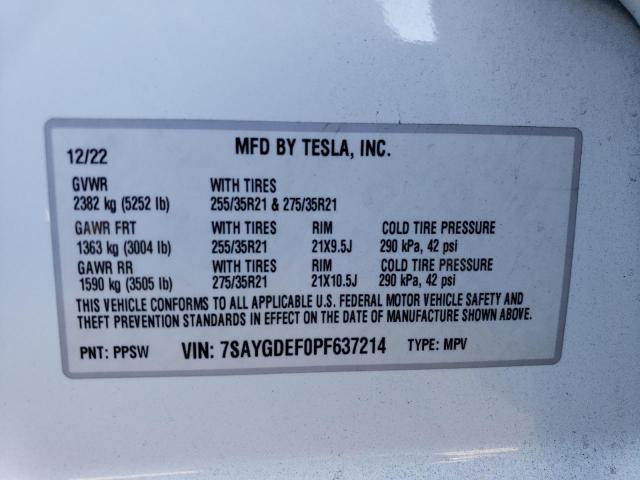 2023 Tesla Model Y VIN: 7SAYGDEF0PF637214 Lot: 58478944