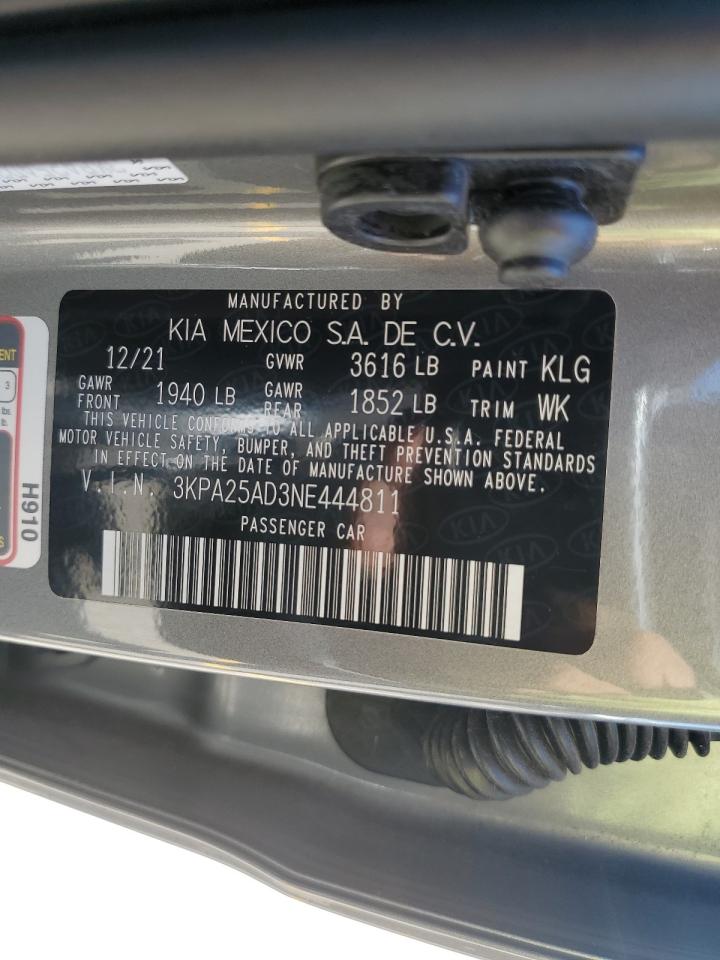 3KPA25AD3NE444811 2022 Kia Rio S