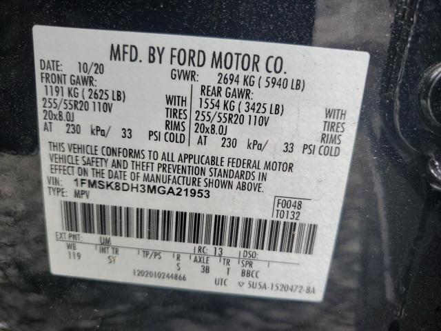 1FMSK8DH3MGA21953 2021 Ford Explorer Xlt