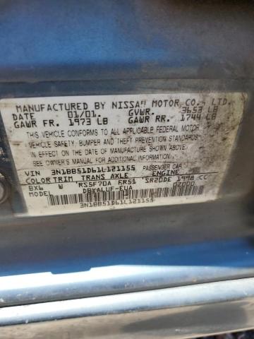 2001 Nissan Sentra Se VIN: 3N1BB51D61L121155 Lot: 59893954