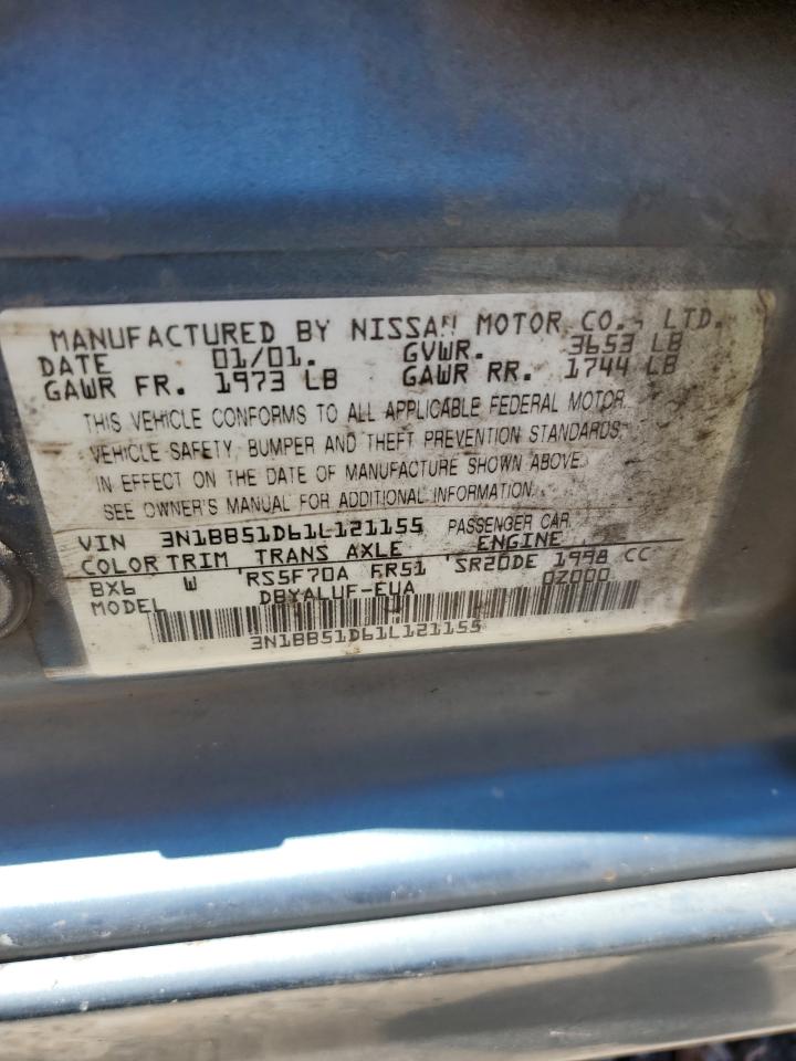 3N1BB51D61L121155 2001 Nissan Sentra Se