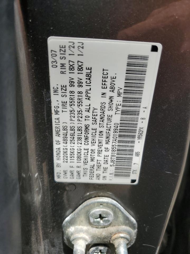 5J8TB18557A019940 2007 Acura Rdx Technology