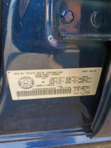 2004 Toyota Rav4 VIN: JTEHD20V546019169 Lot: 59829544