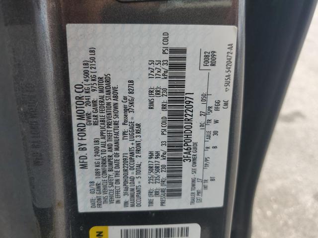 2018 FORD FUSION SE - 3FA6P0HD0JR220971