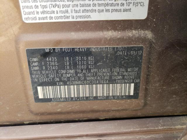 2012 Subaru Legacy 2.5I Premium VIN: 4S3BMBC60C3041644 Lot: 60490344