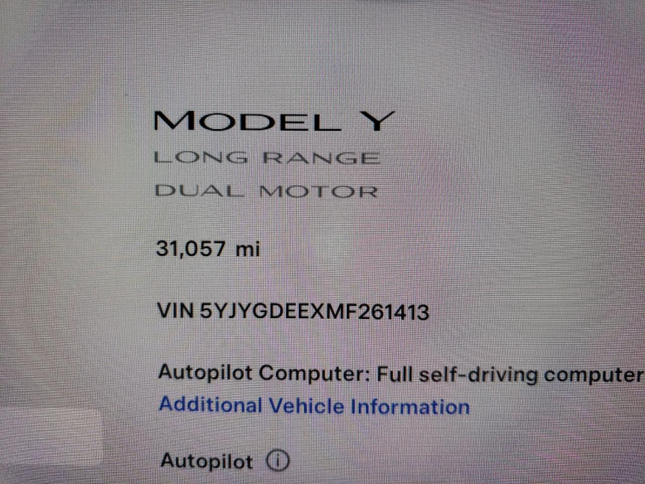 5YJYGDEEXMF261413 2021 Tesla Model Y