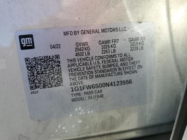 2022 Chevrolet Bolt Ev 1Lt VIN: 1G1FW6S00N4123556 Lot: 59592744