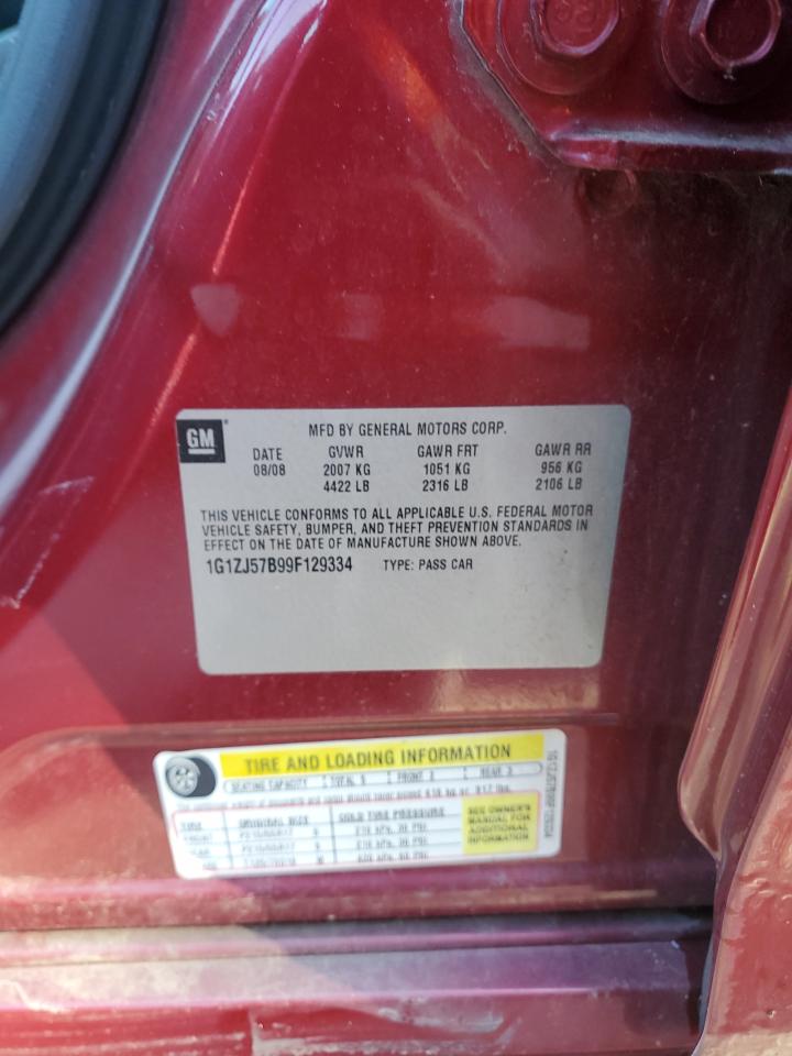 1G1ZJ57B99F129334 2009 Chevrolet Malibu 2Lt