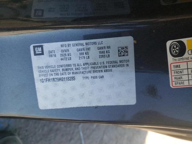 2017 Chevrolet Camaro Ss VIN: 1G1FH1R79H0118285 Lot: 60701784