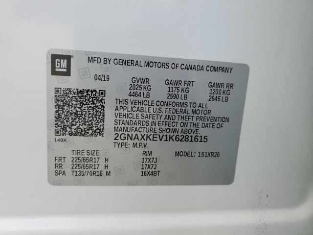 2019 CHEVROLET EQUINOX LT - 2GNAXKEV1K6281615