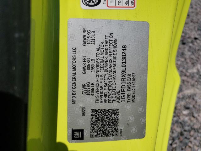 2020 Chevrolet Camaro Lt VIN: 1G1FD1RX9L0138248 Lot: 59248214