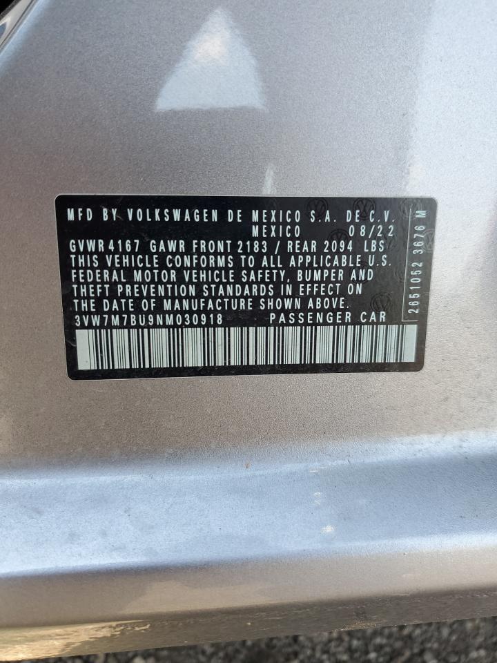 3VW7M7BU9NM030918 2022 Volkswagen Jetta Se