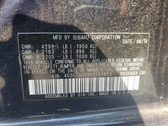 2019 Subaru Impreza Premium VIN: 4S3GTAD60K3703853 Lot: 59511024