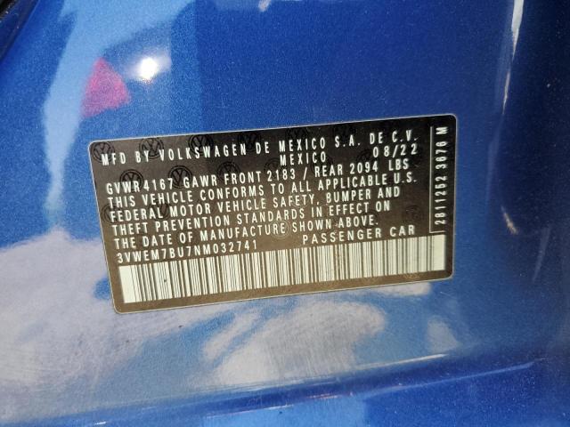 2022 Volkswagen Jetta Se VIN: 3VWEM7BU7NM032741 Lot: 59830034