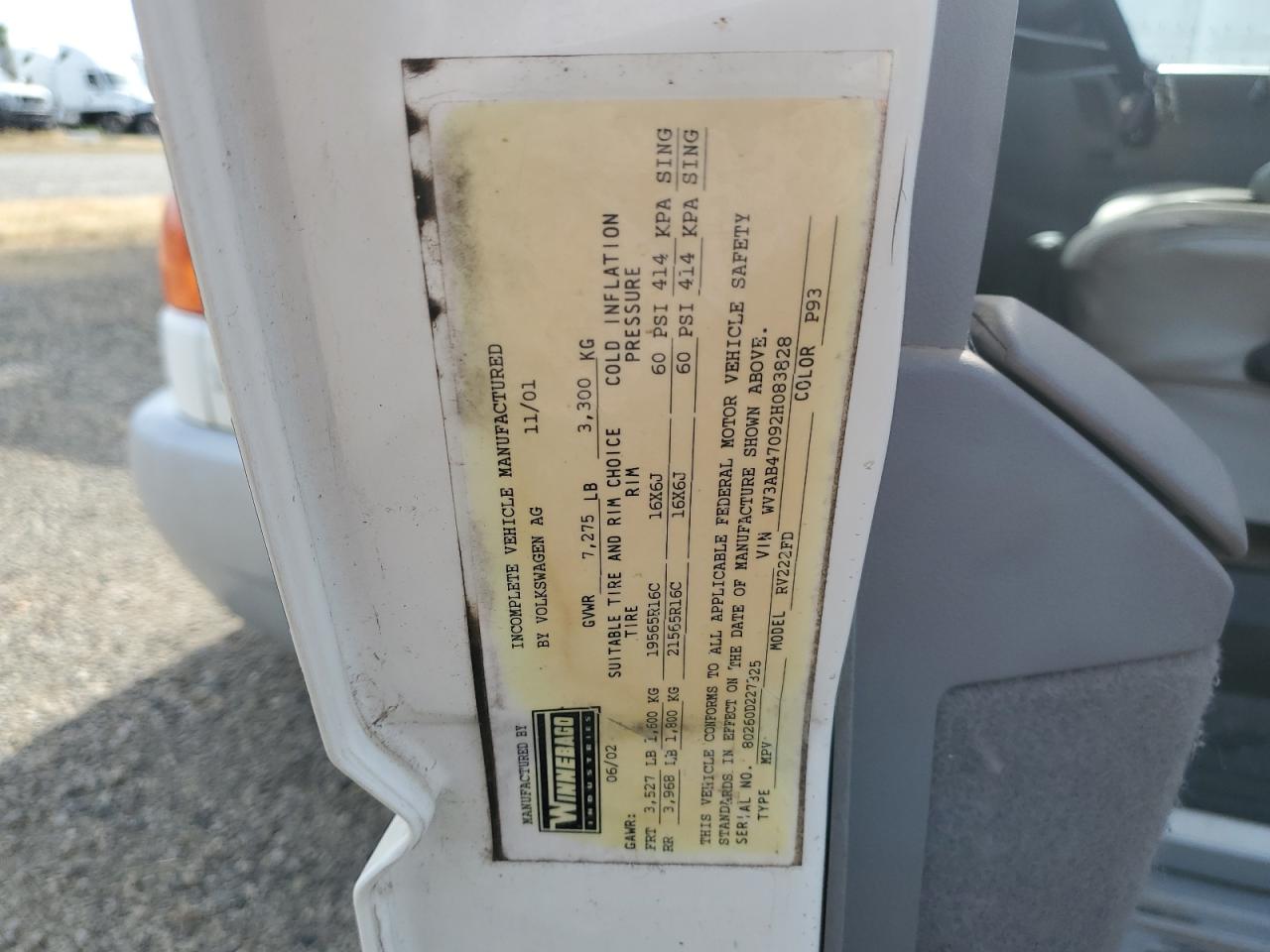 WV3AB47092H083828 2002 Volkswagen Eurovan