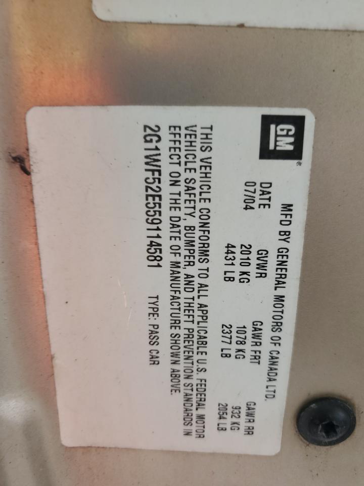 2G1WF52E559114581 2005 Chevrolet Impala