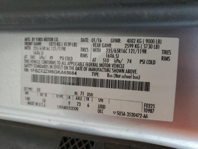 2016 Ford Transit T-350 VIN: 1FBZX2ZM6GKA65684 Lot: 59282934