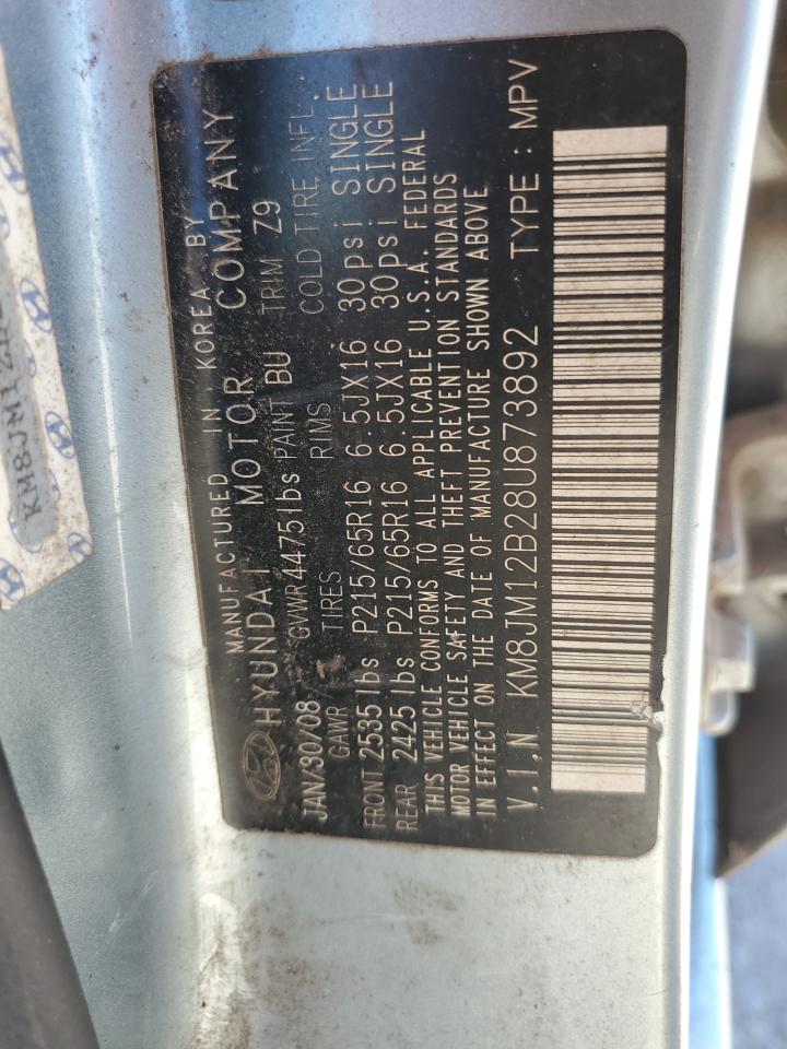 KM8JM12B28U873892 2008 Hyundai Tucson Gls