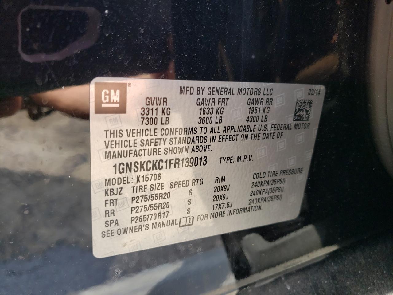 1GNSKCKC1FR139013 2015 Chevrolet Tahoe K1500 Ltz