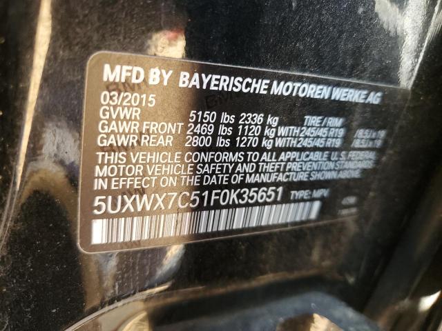 VIN 5UXWX7C51F0K35651 2015 BMW X3, Xdrive35I no.13