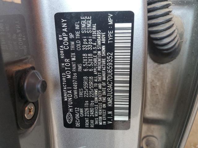 2013 Hyundai Tucson Gls VIN: KM8JU3AC7DU659352 Lot: 57134024