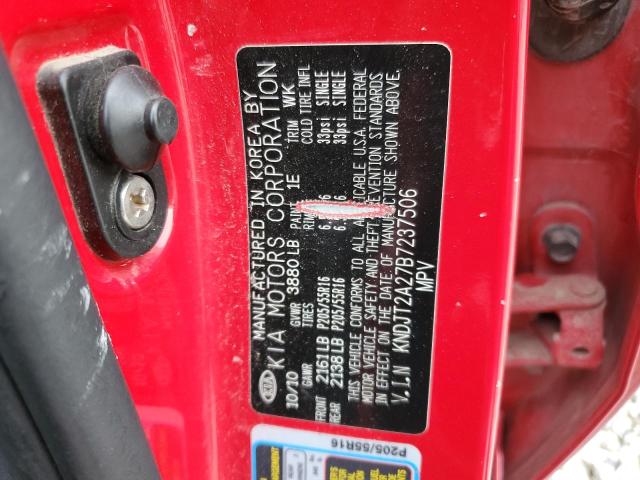 2011 Kia Soul + VIN: KNDJT2A27B7237506 Lot: 59249174