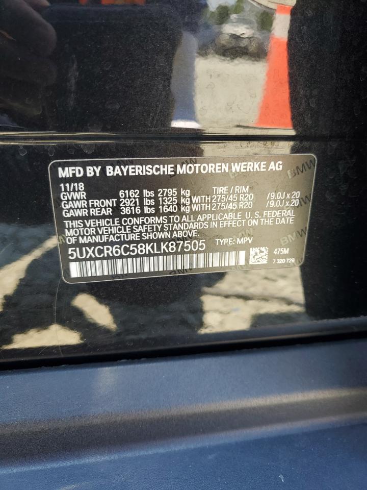 5UXCR6C58KLK87505 2019 BMW X5 xDrive40I