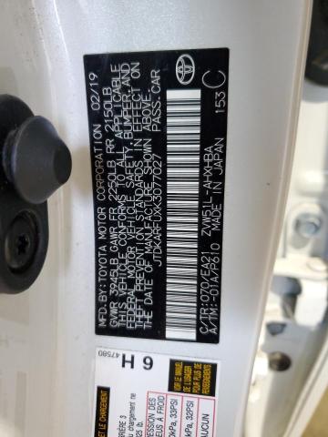 2019 Toyota Prius VIN: JTDKARFUXK3077027 Lot: 57399834