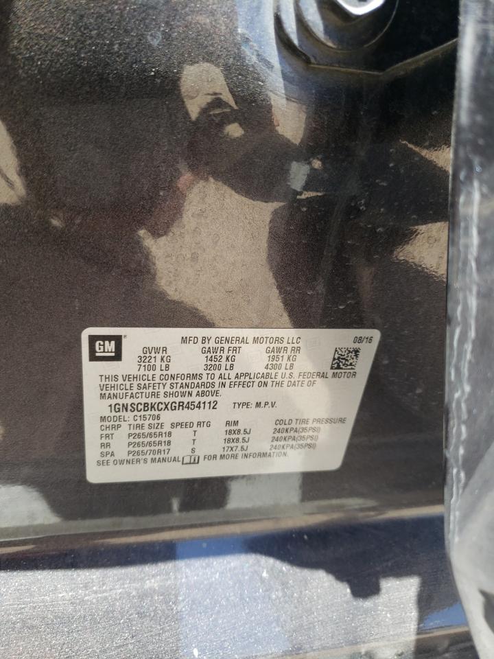 1GNSCBKCXGR454112 2016 Chevrolet Tahoe C1500 Lt