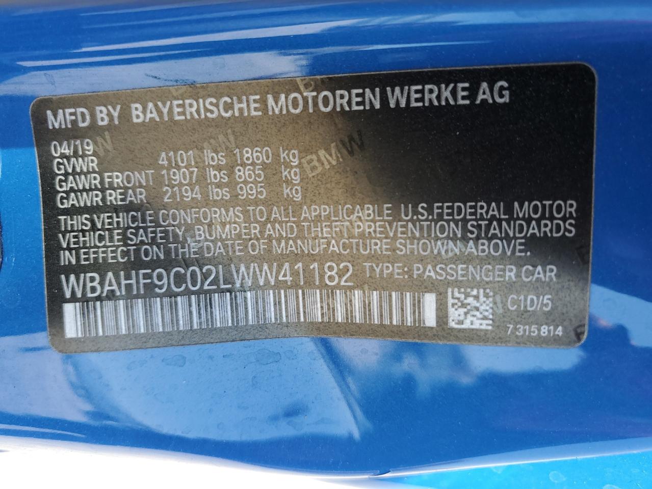 WBAHF9C02LWW41182 2020 BMW Z4 M40I