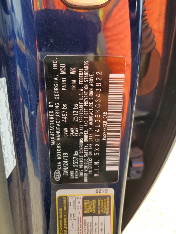 5XXGT4L36KG343822 2019 Kia Optima Lx